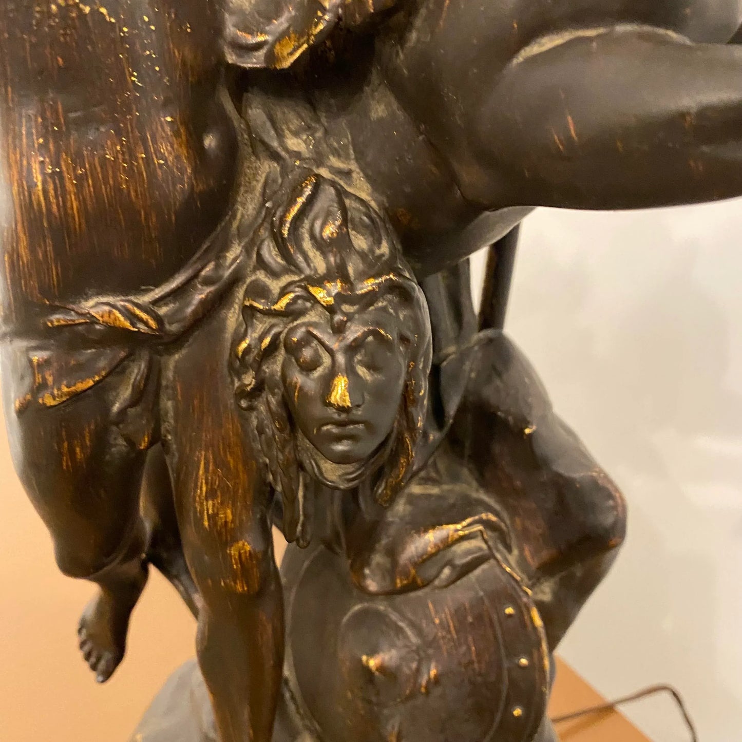 Emile Picault Bronze Sculpted Pegasus Lamp