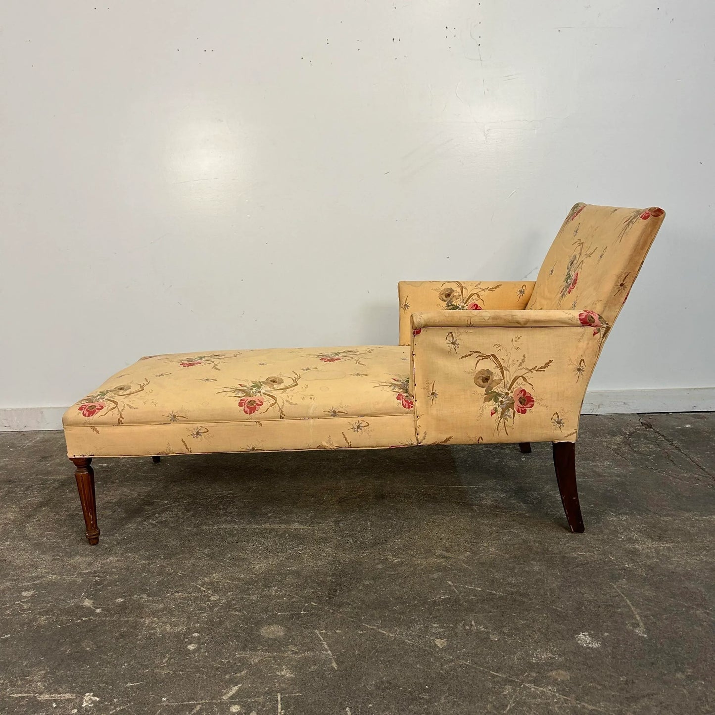 Napoleon III French Style Chaise Lounge Chair for Reupholstery