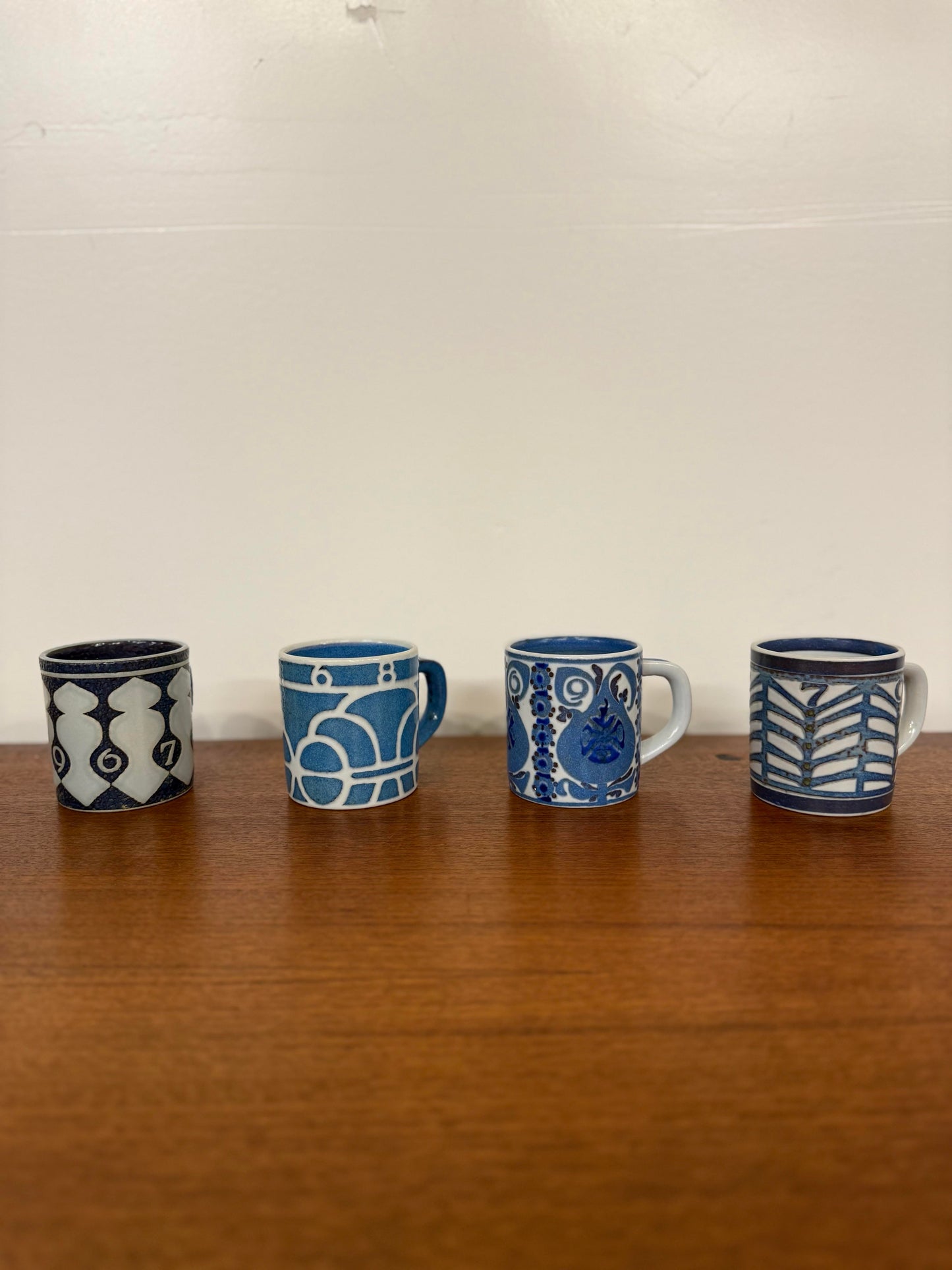 Complete Set of Royal Copenhagen Annual Mugs Small Size Years 67-14 47 Mugs Total