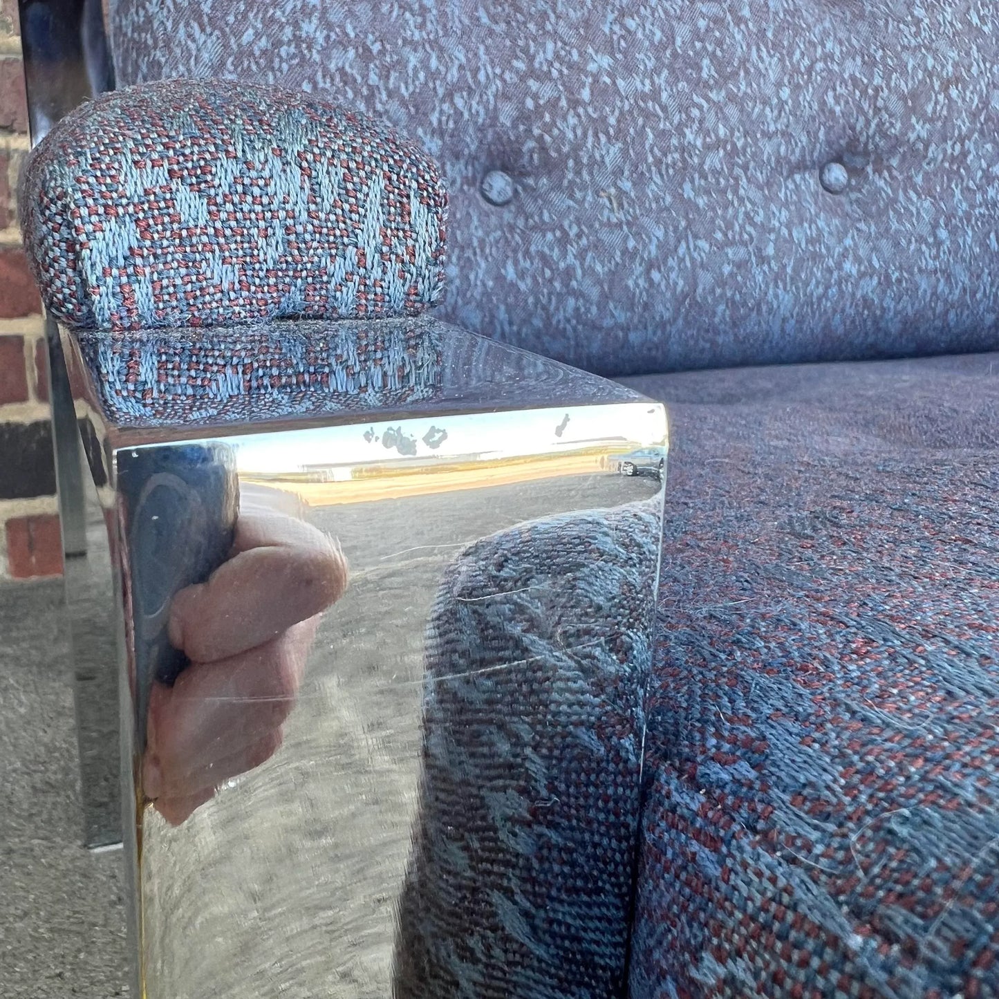 Pair of 80s Cy Mann Chrome Based Club Chairs Milo Baughman Style