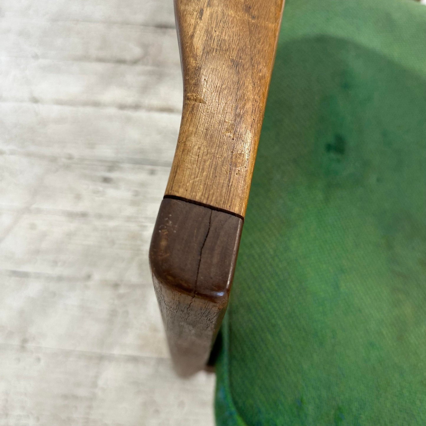 Pair of Jens Risom Walnut Arm Chairs