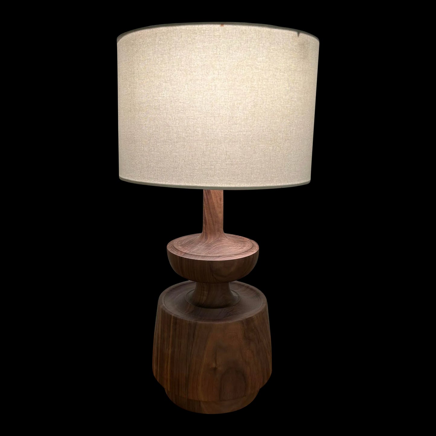 "Model D" Studio-Made Turned Walnut Table Lamp Michael Rozell
