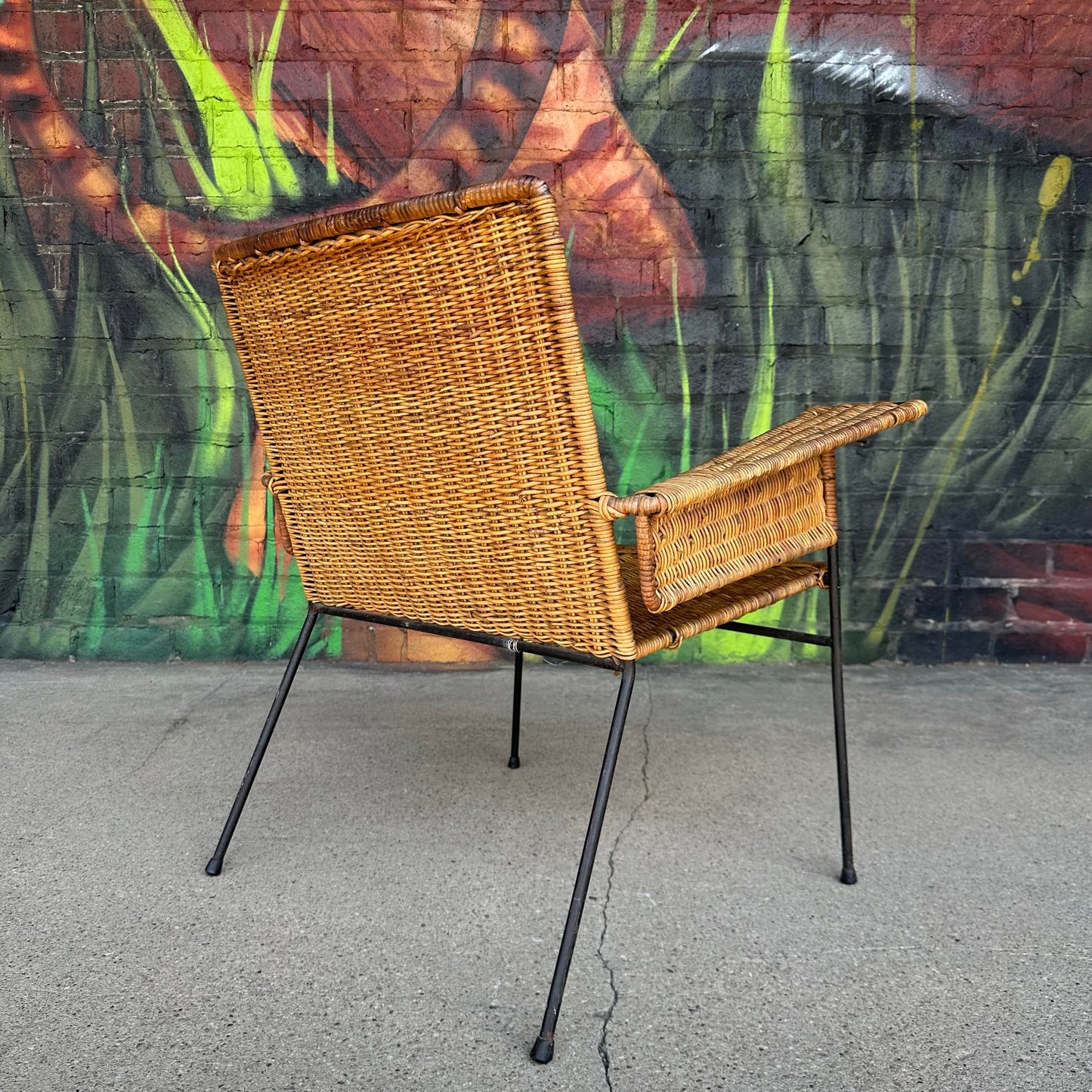 Van Keppel-Green Rattan and Iron Patio Chair