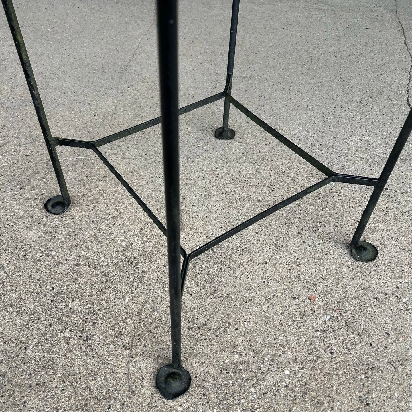 1950s Salterini Outdoor Patio Iron Tall Side Table, Attributed