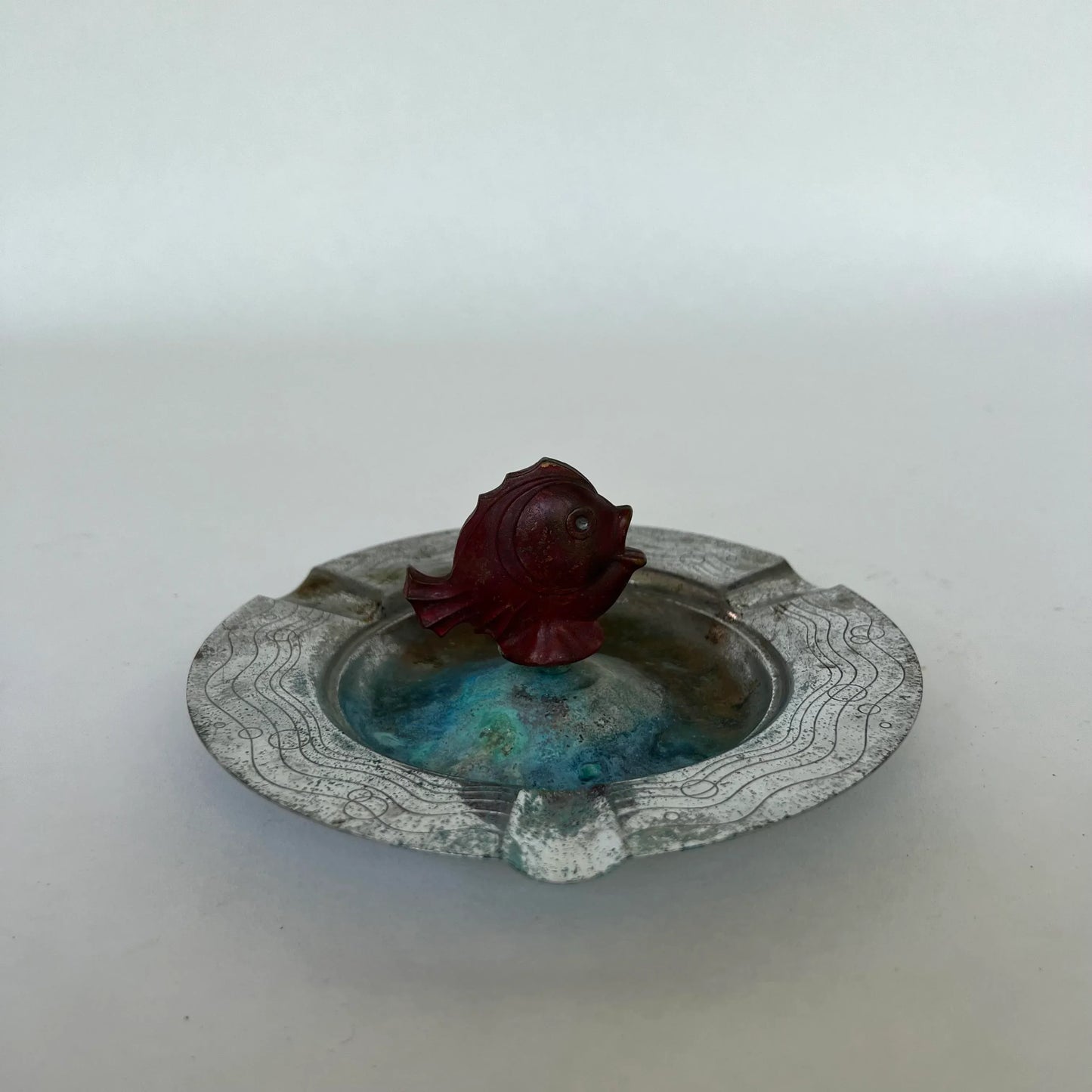 Vintage Chase Co. Chrome Fish Ashtray Ash Tray Art Deco
