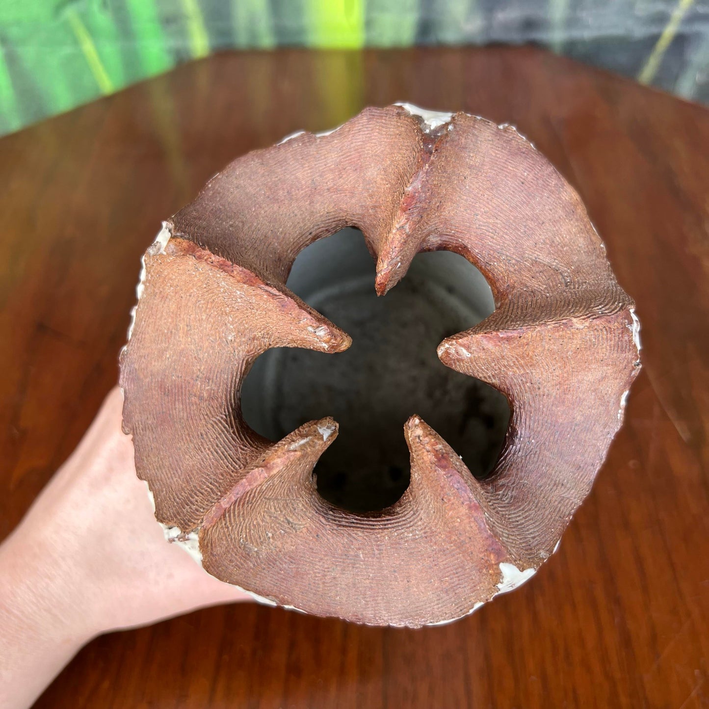 Signed Glazed Stoneware Vessel Vase