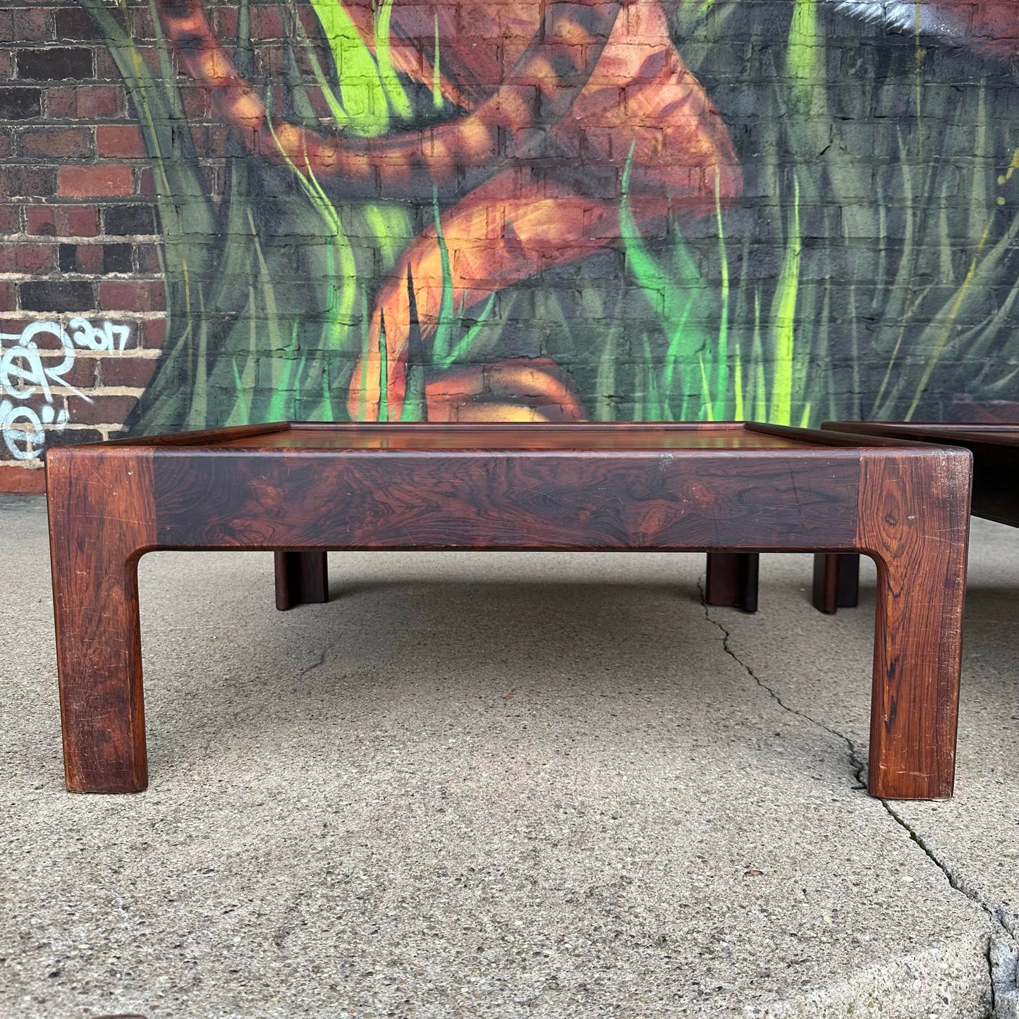 Pair of Danish Mid Century Modern Rosewood Low Profile Side Tables by Neils Eilersen for Illum Wikkelso