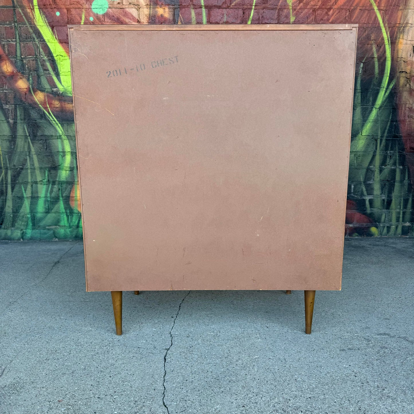 Unique Mid Century Modern Tall Wood Dresser