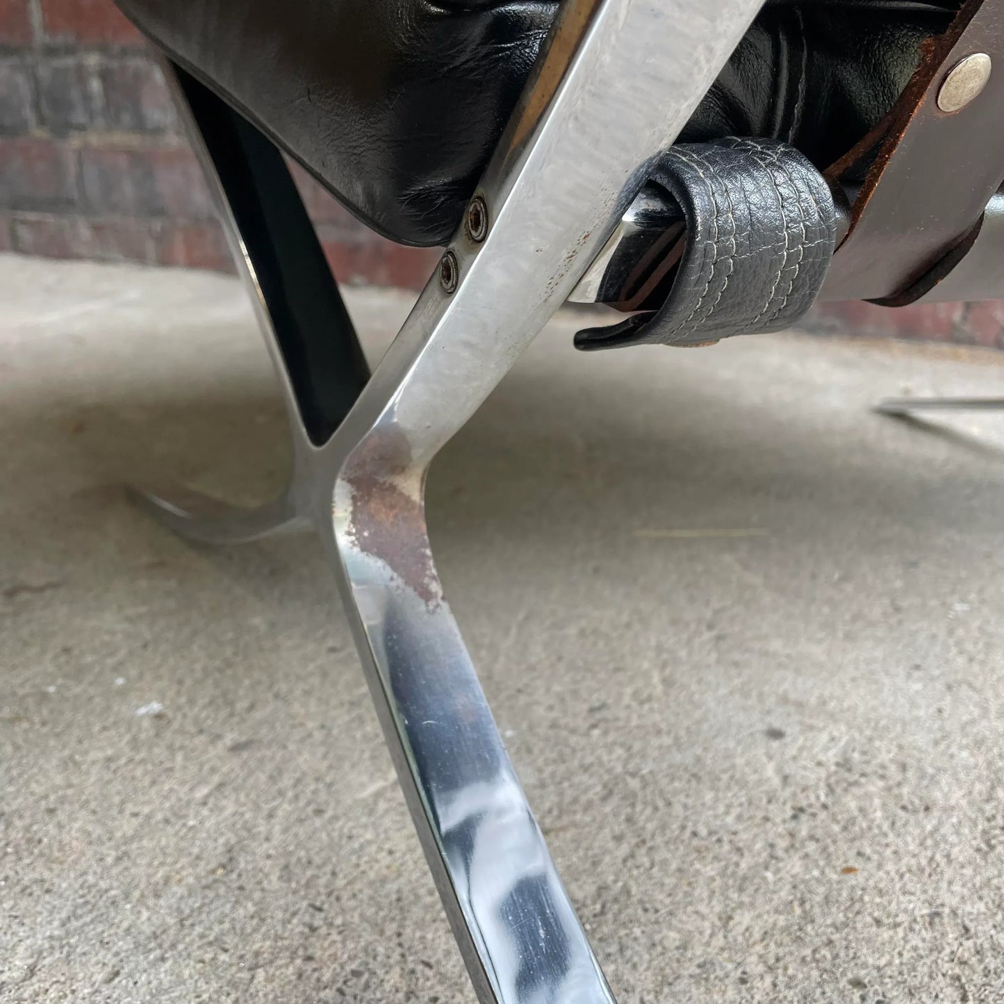 Charlton Chair Company Quality Made Barcelona Leather Chair Chrome