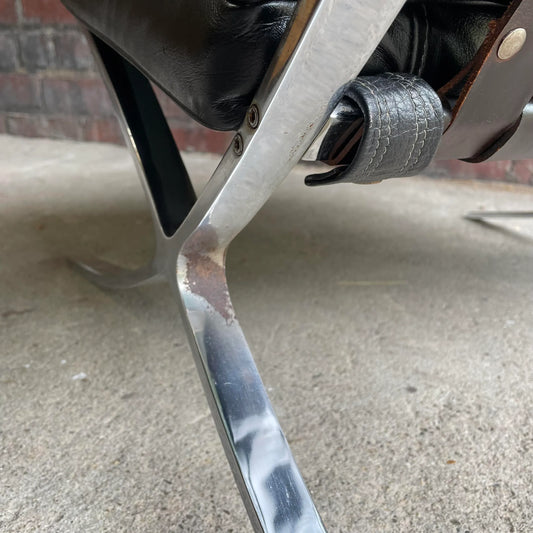 Charlton Chair Company Quality Made Barcelona Leather Chair Chrome