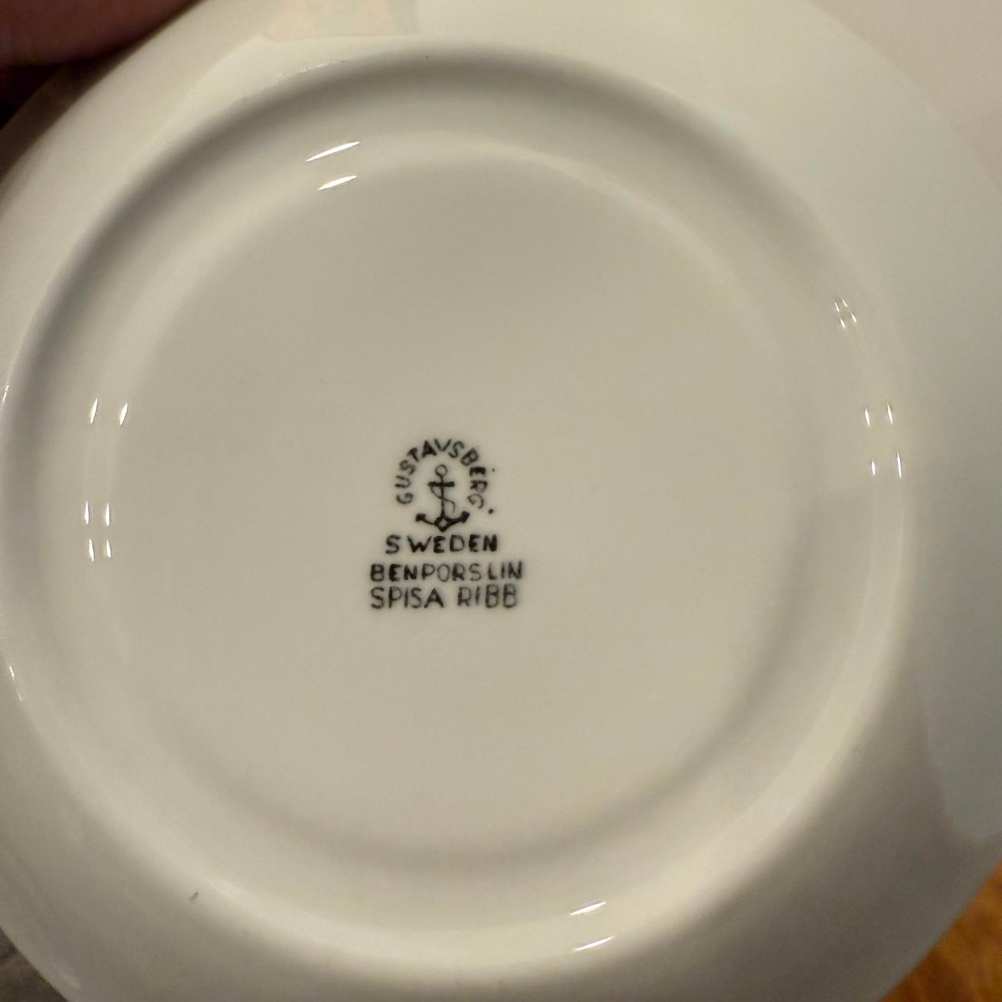 Stig Lindberg "Spisa Ribb" Coffee Cup With Saucer - Swedish Vintage Design From Gustavsberg, Sweden