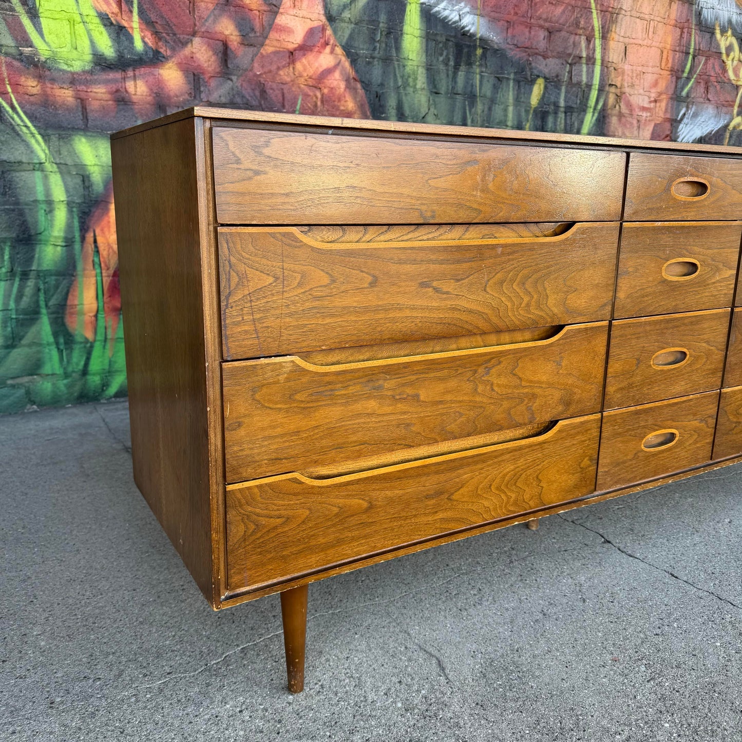Unique Mid Century Modern Wood Dresser