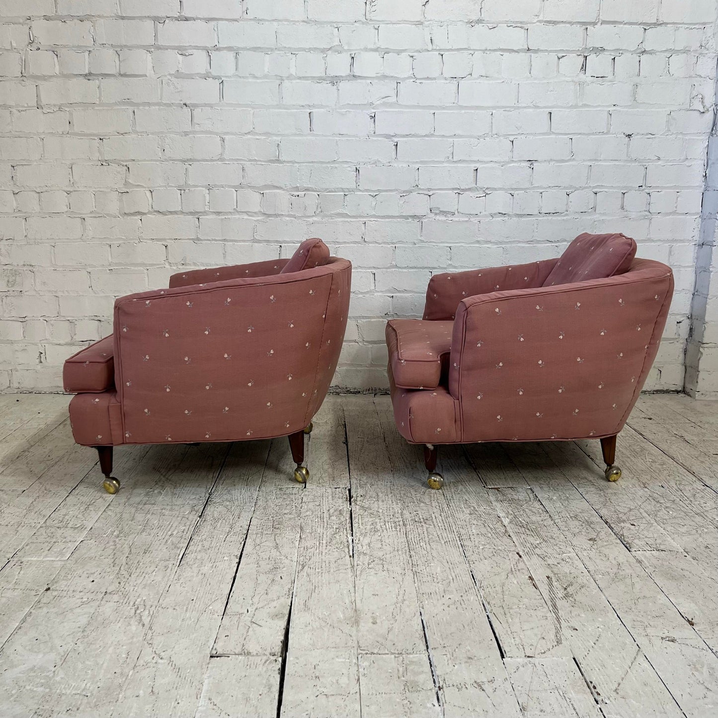 Pair of Drexel Club Chairs on Casters
