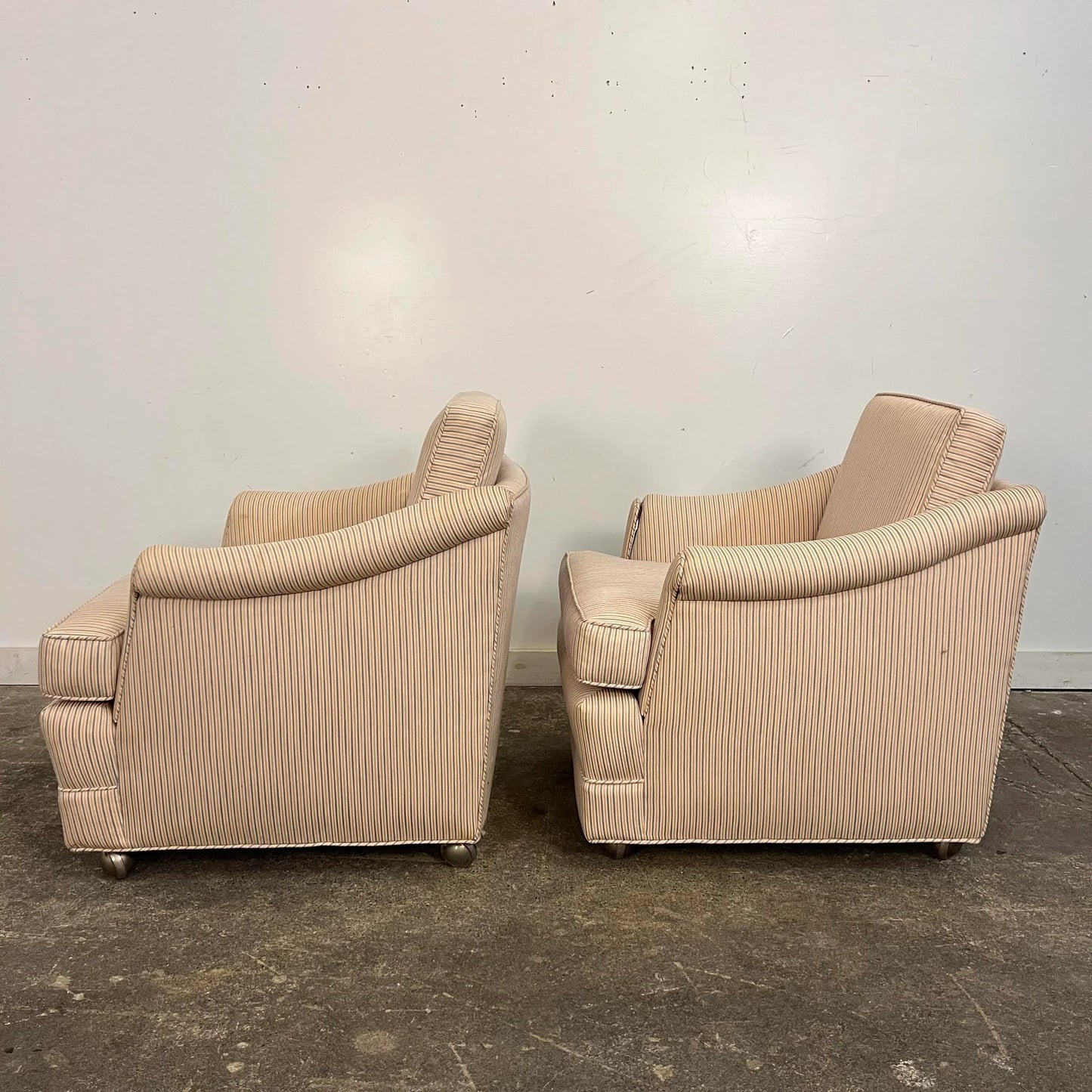 Pair of Dunbar Style Chairs on Casters