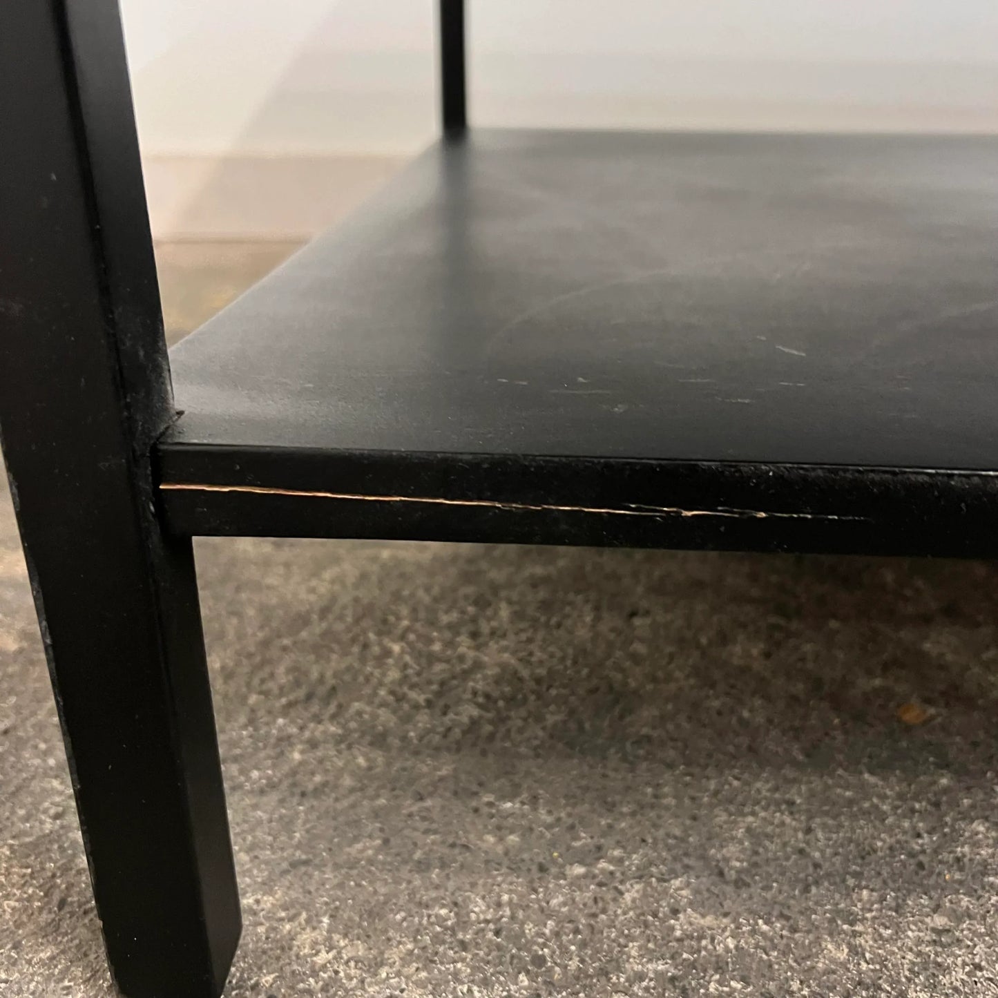 Paul McCobb for Calvin Leather Top Brass Trim Black Coffee Table