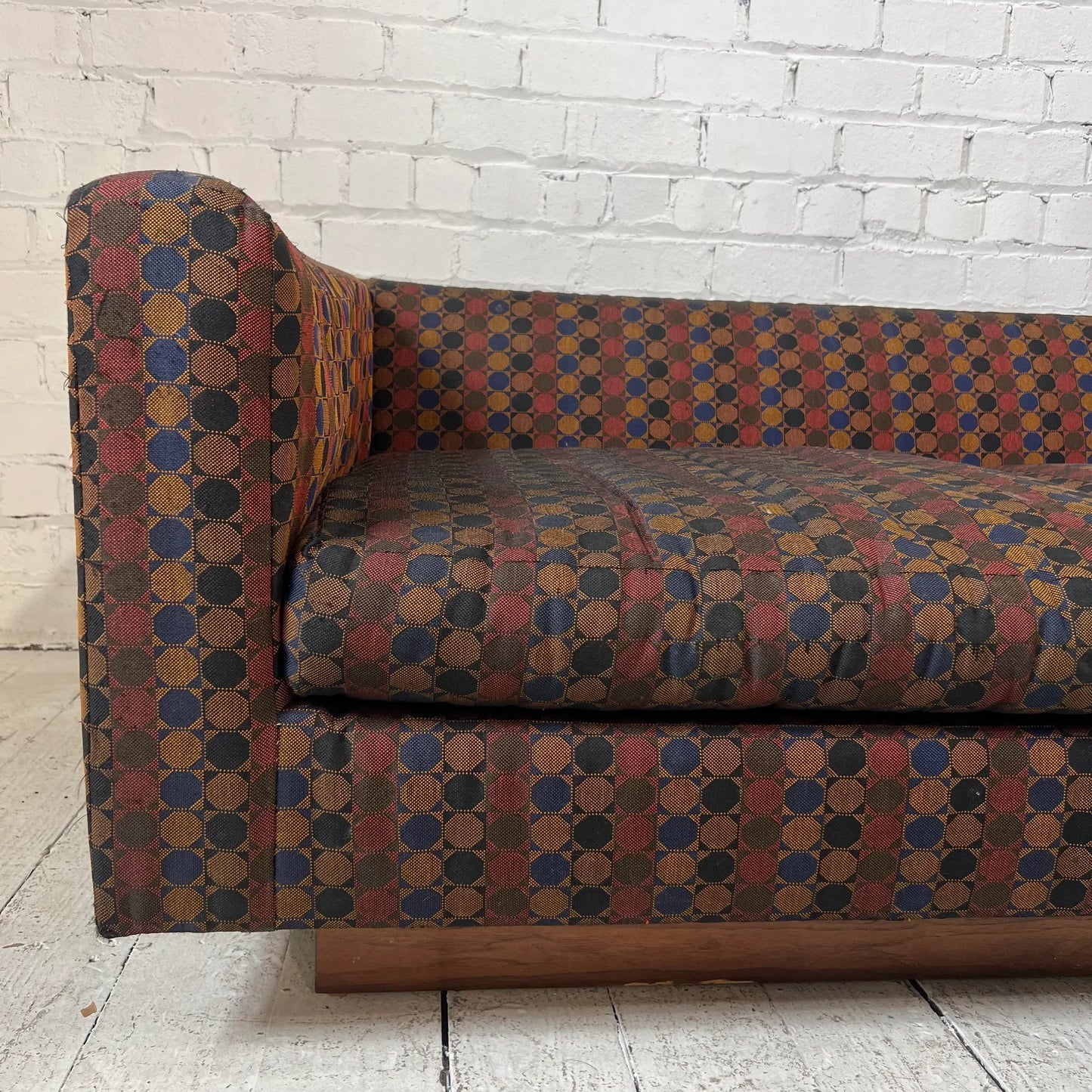 Edward Wormley for Dunbar Walnut Platform Sofa Loveseat