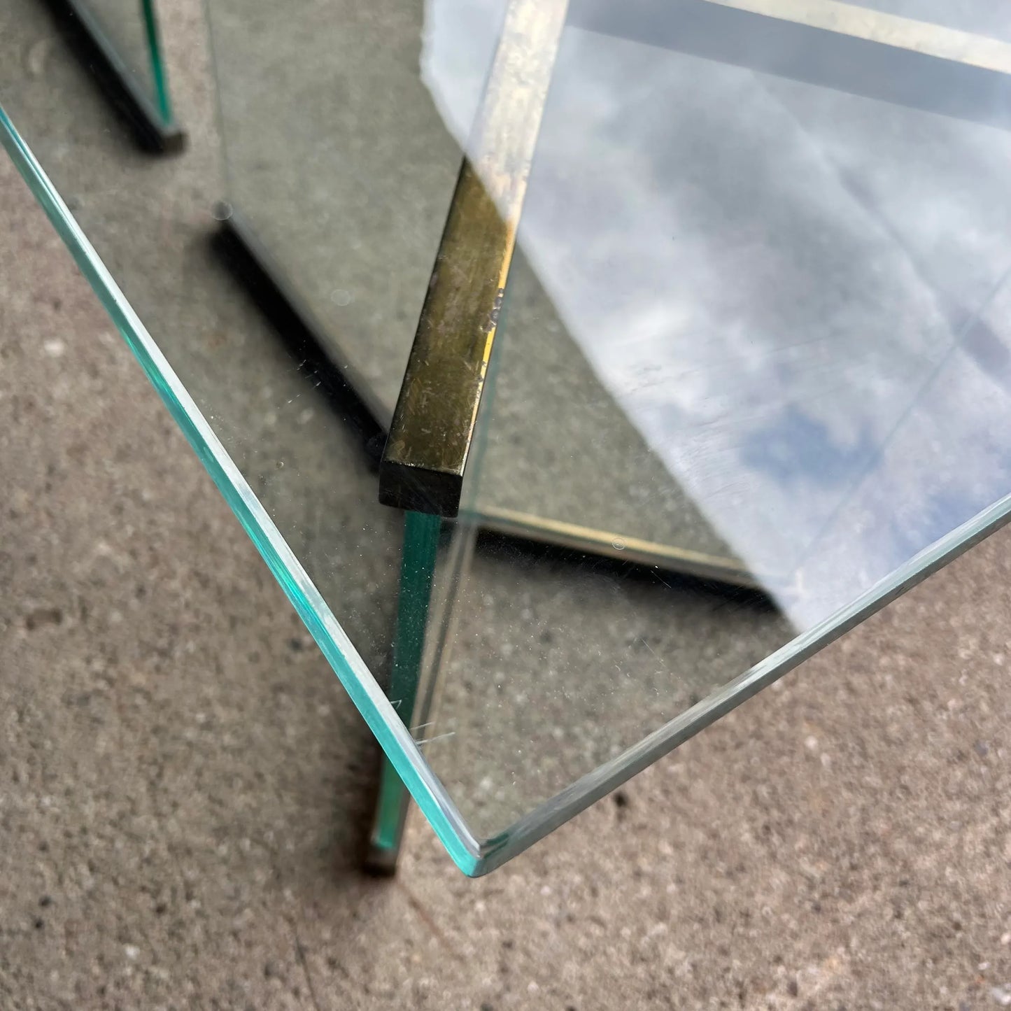 Pace Brass and Glass Coffee Table