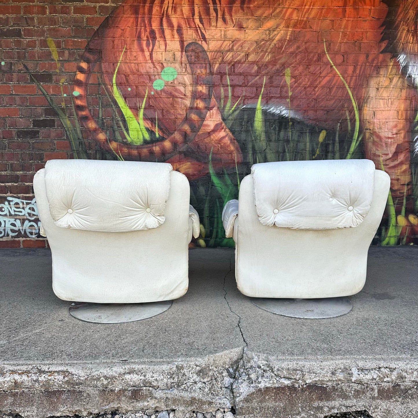 Pair Artifort? Vinyl and Chrome Chairs