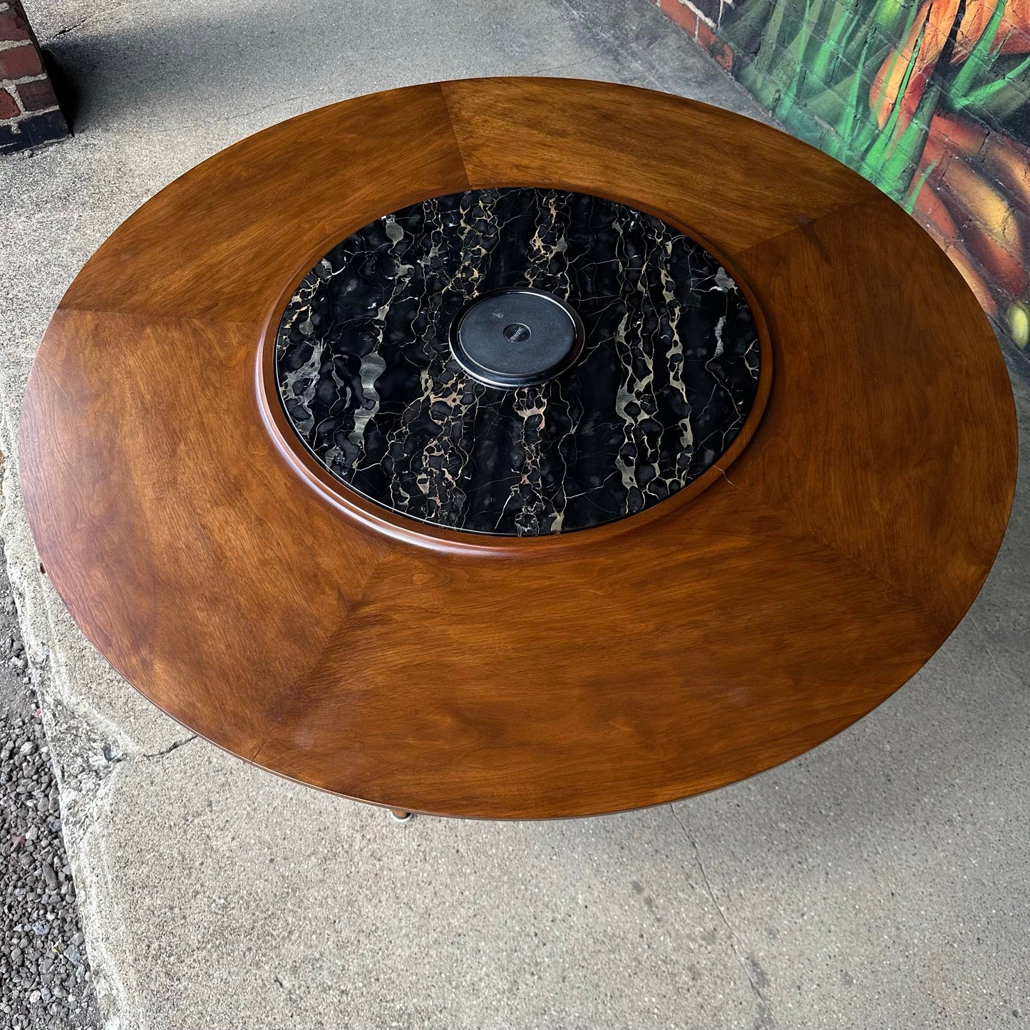 Edward Wormley for Dunbar Lazy Susan Dining Set With Heated Center and 6 Chairs