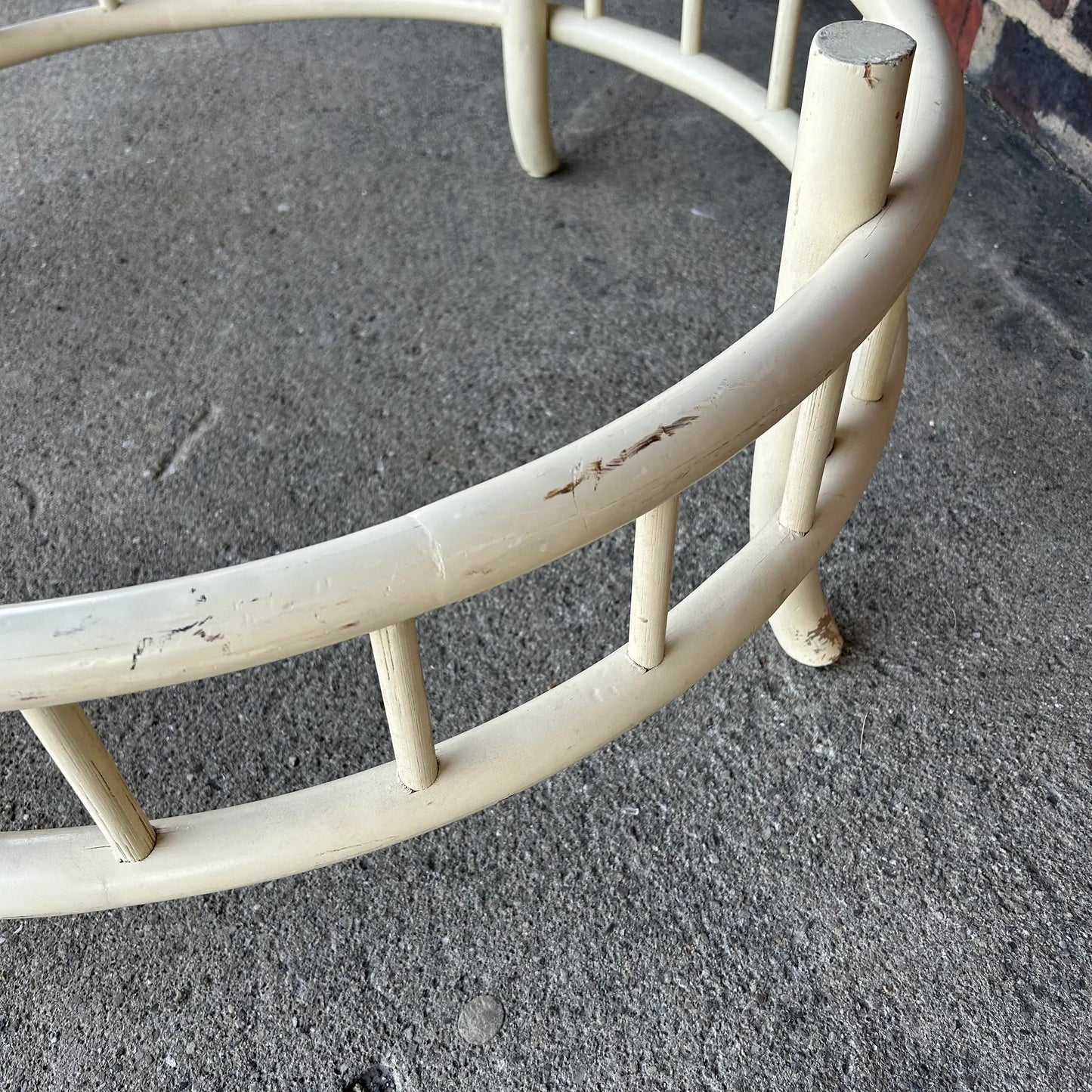 Tommi Parzinger Rattan Outdoor Round Coffee Table Willow and Reed
