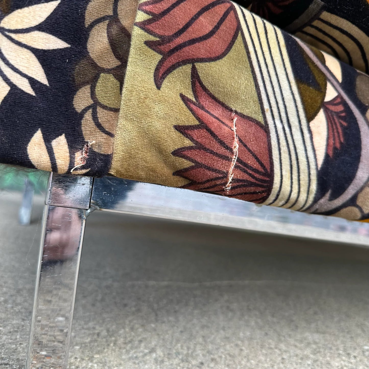 Adrian Pearsall for Craft Associates Sofa With Jack Lenor Larsen Fabric
