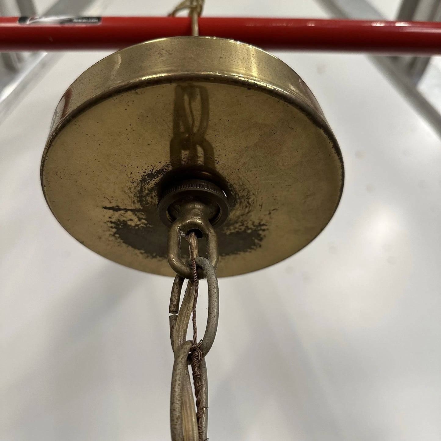 Mid Century Modern Tommi Parzinger Style Brass Chandelier by Lightolier