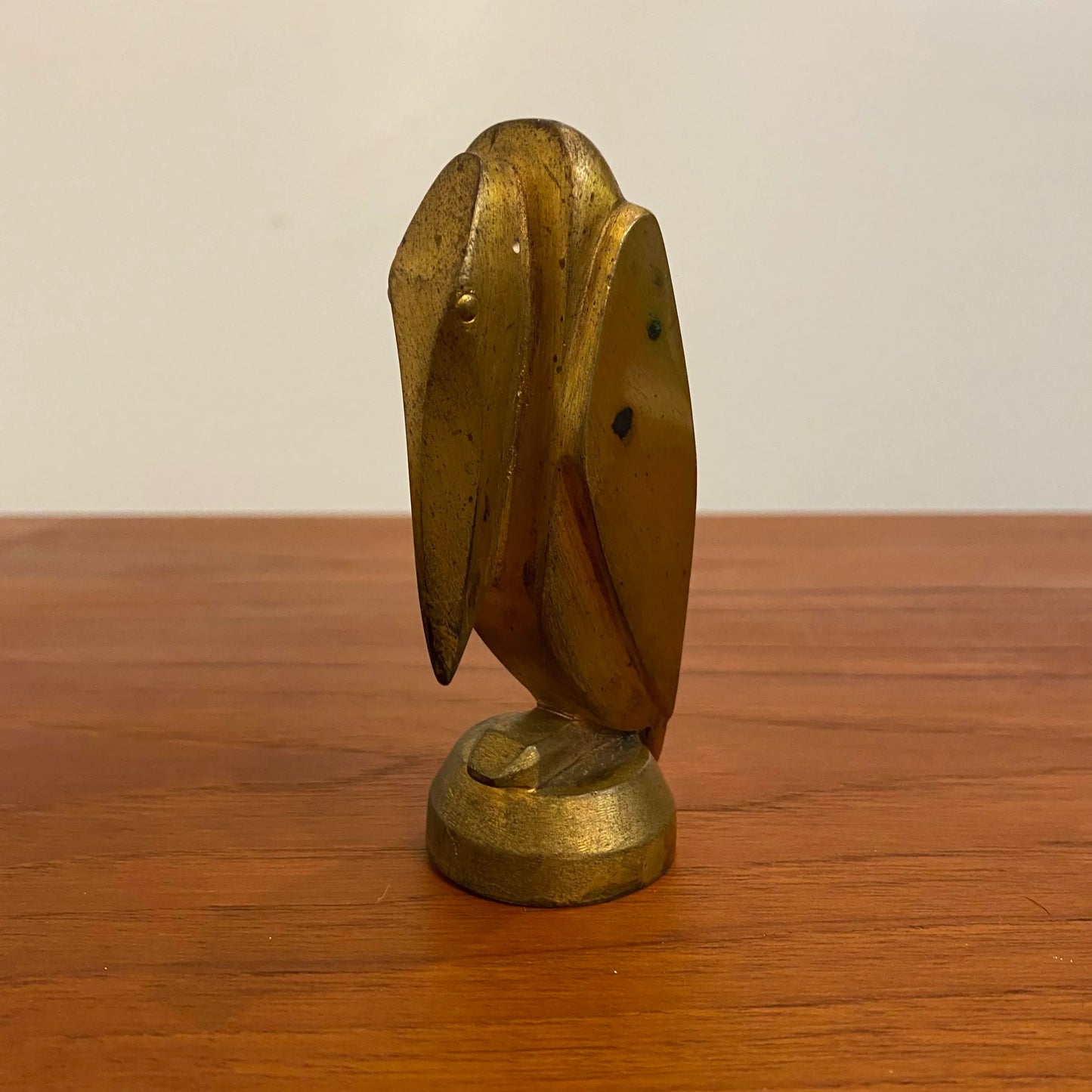 Brass Cubist Pelican Sculpture Topper by g.h Laurent France
