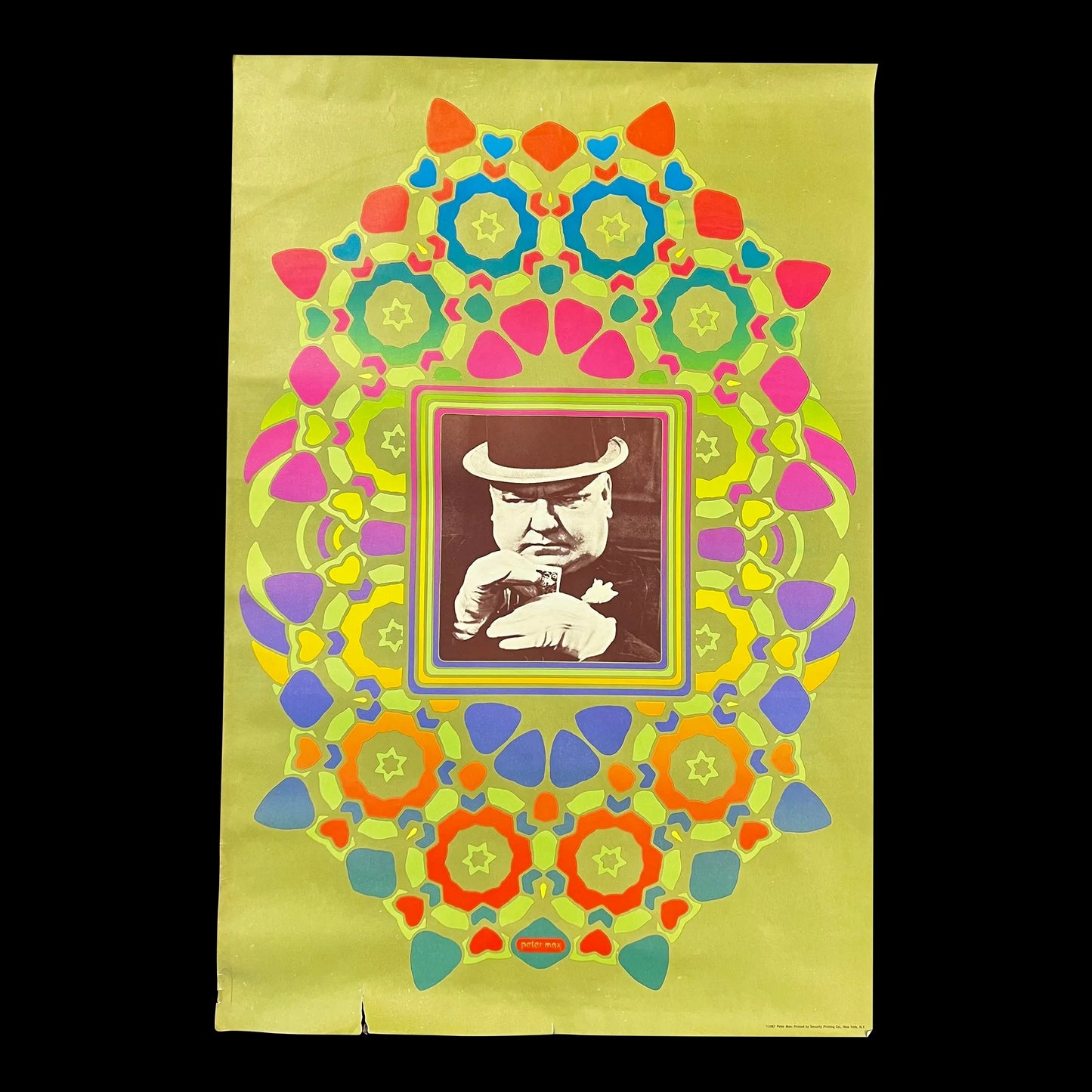 Peter Max w.c. Fields Collage Lithograph 1967