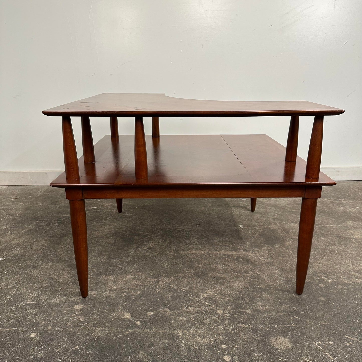 Willett Furniture Solid Cherry Two-Tier Corner Side Table
