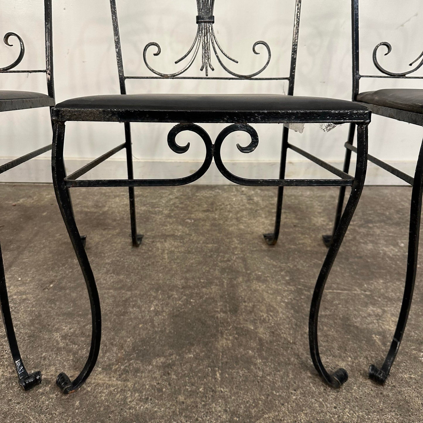 Set of 4 Salterini Iron Patio Dining Chair Art Deco, Attributed