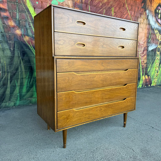 Unique Mid Century Modern Tall Wood Dresser