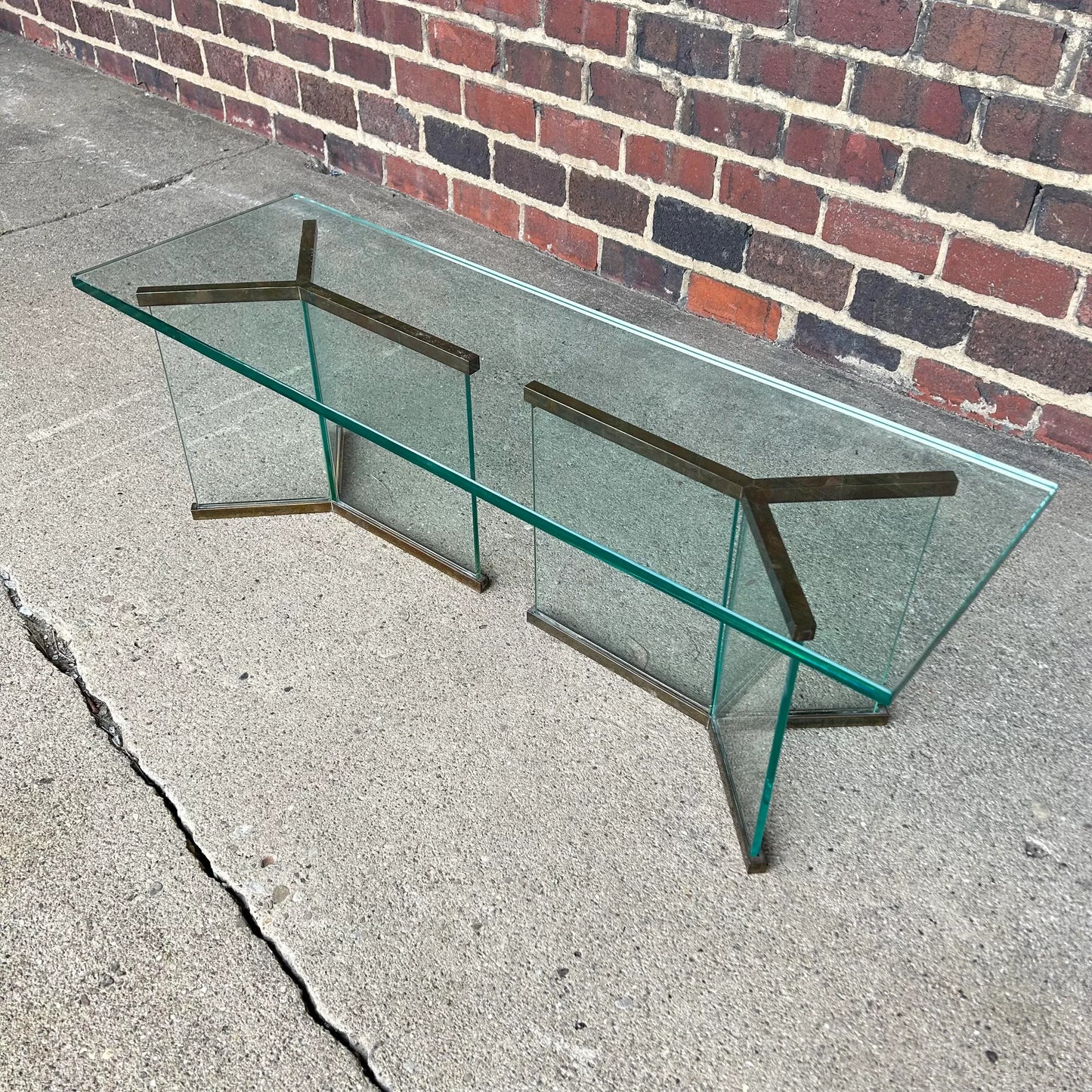 Pace Brass and Glass Coffee Table