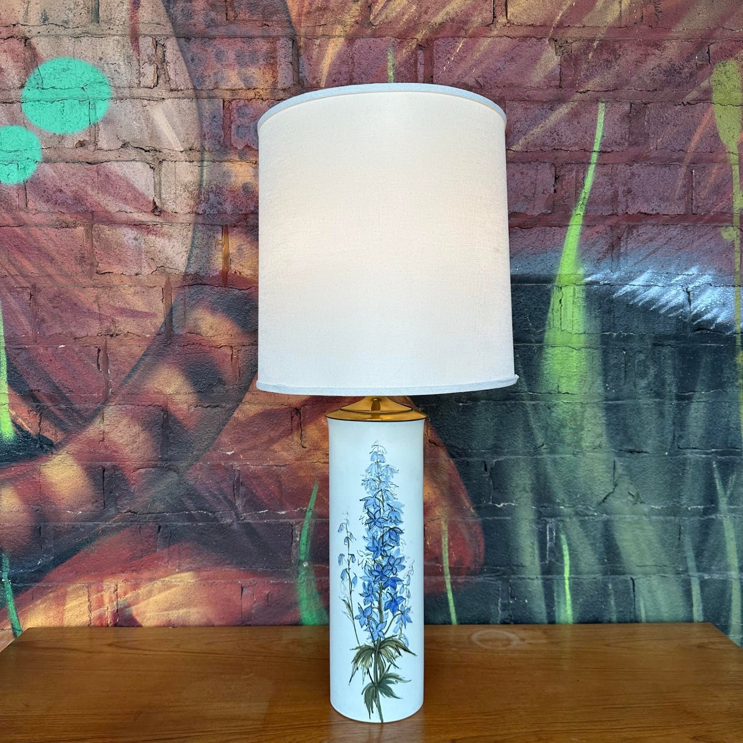 Royal Copenhagen Hand Painted Floral Table Lamp