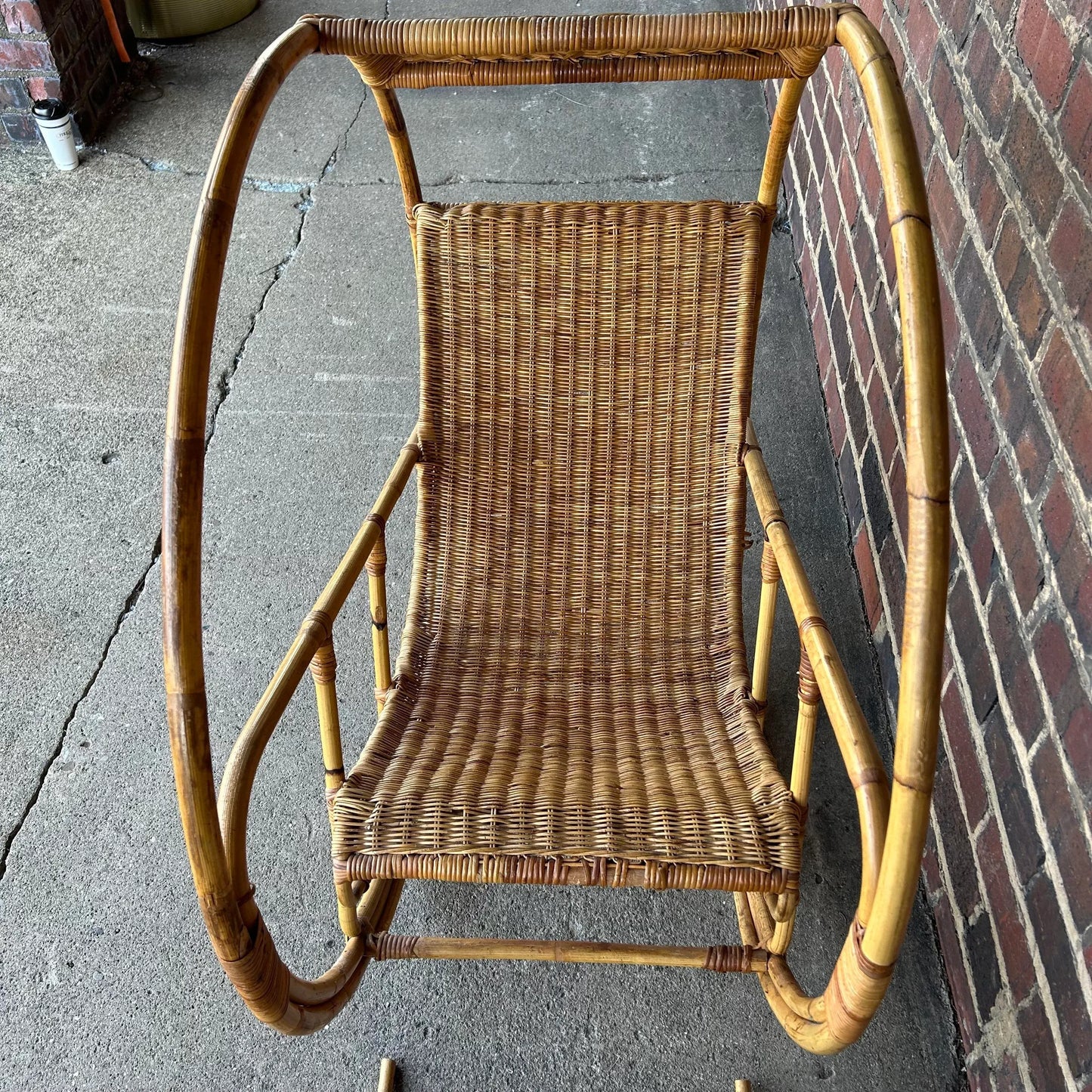 Franco Benttonica Dondolo Rattan Rocking Chair