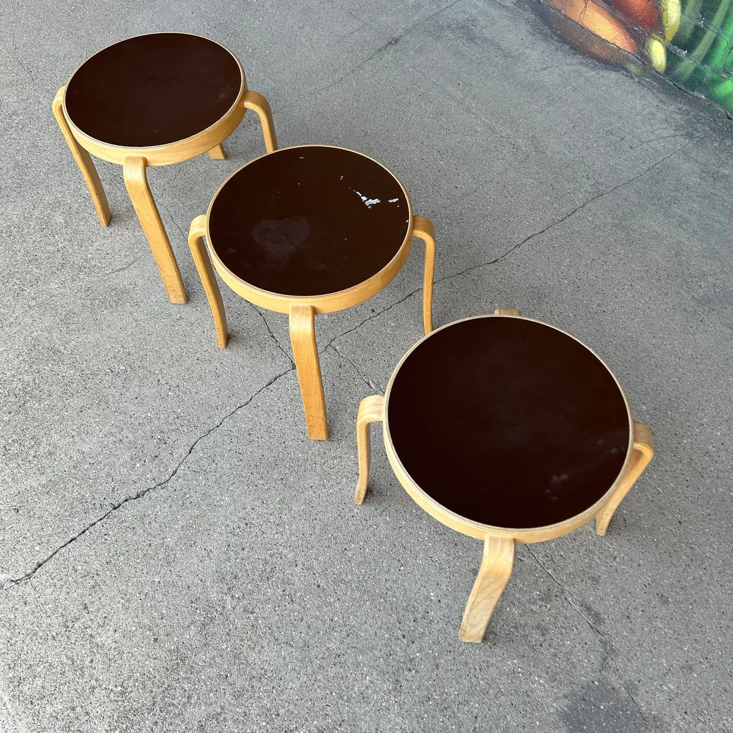 Set of 3 Rud Thygesen Stackable Stools by Rudd International