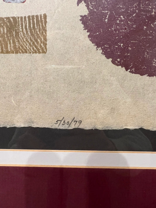 Framed Stamped Litho by Artist Carol Morgan Signed and Numbered Ap 1/1 79’