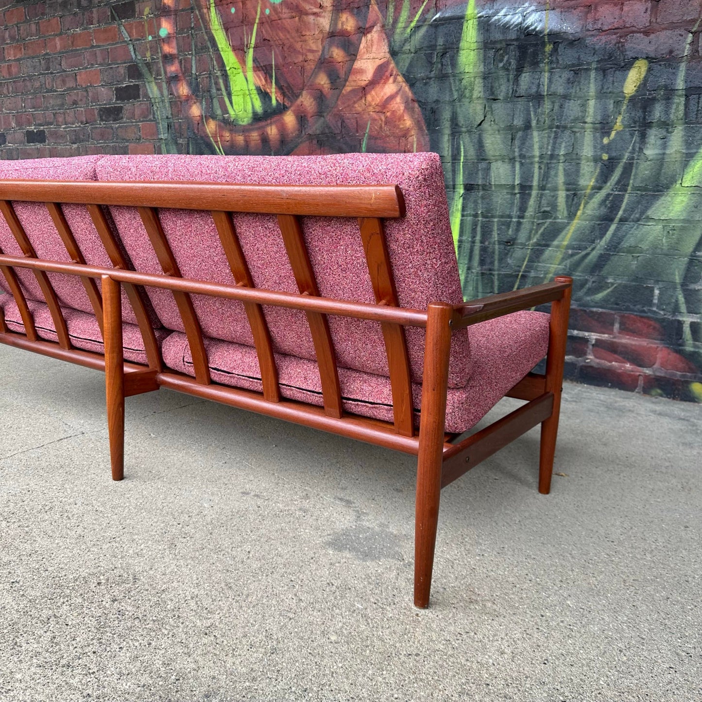 Borge Jensen Danish Modern Teak Sofa Reupholstered Cushions