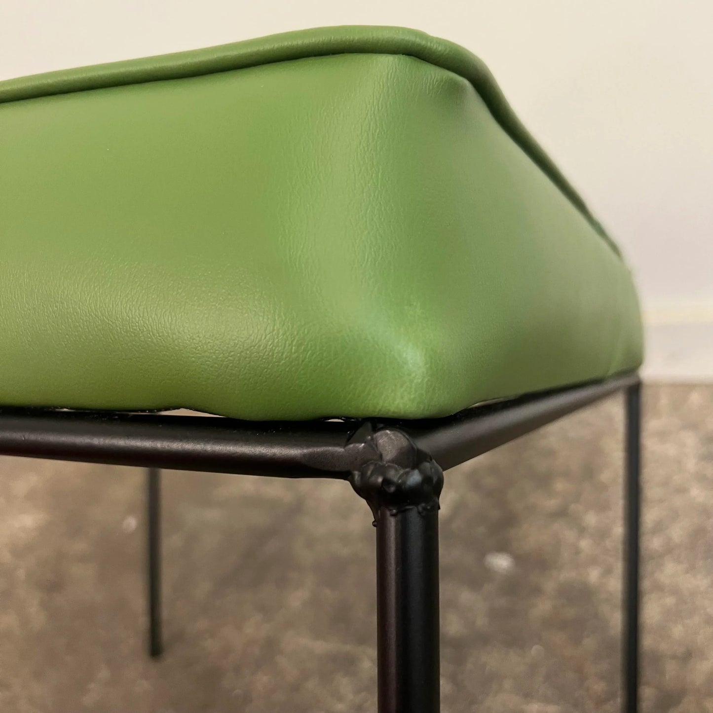 Paul McCobb Style Green Leatherette Ottoman