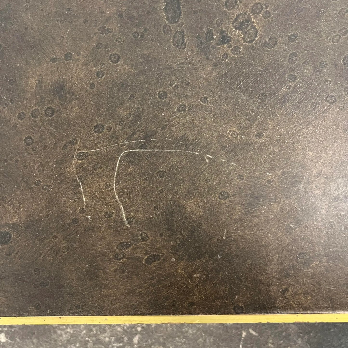 Paul McCobb for Calvin Leather Top Brass Trim Black Coffee Table