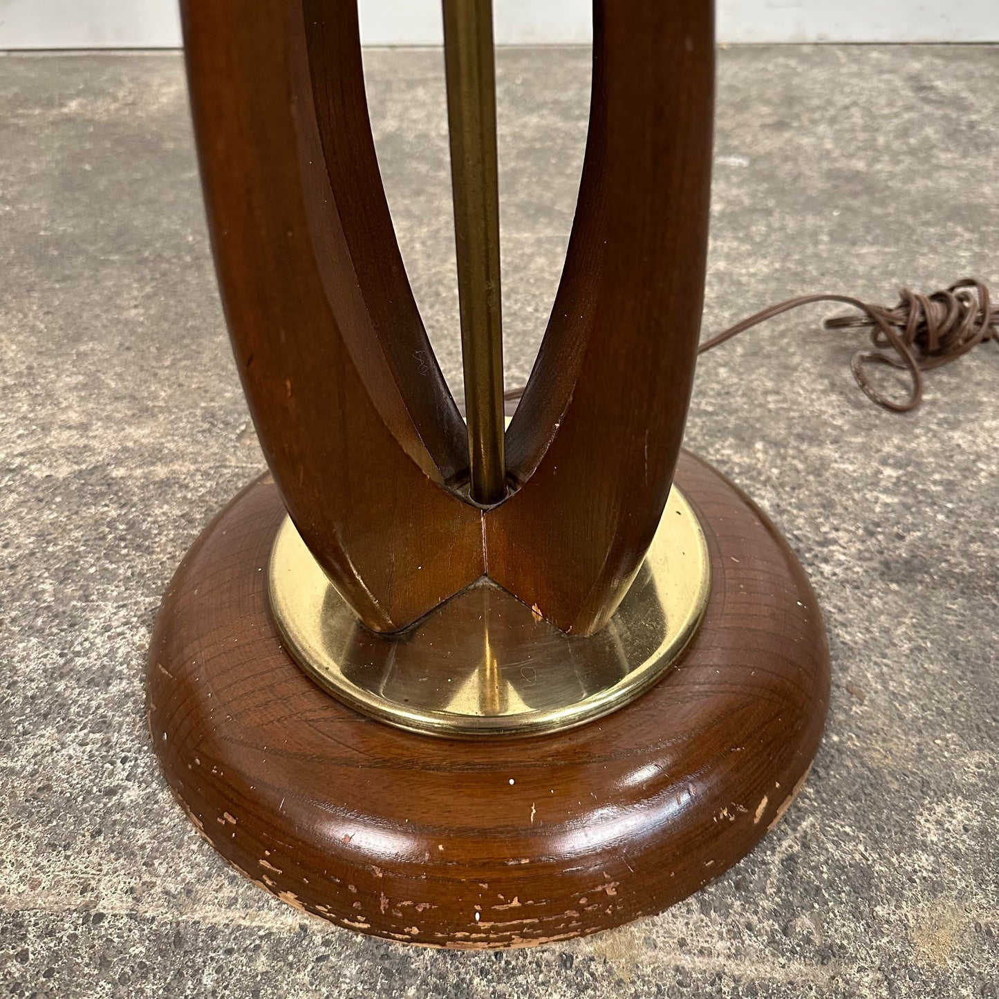 Mid Century Modern Modeline Sculpted Walnut Floor Lamp