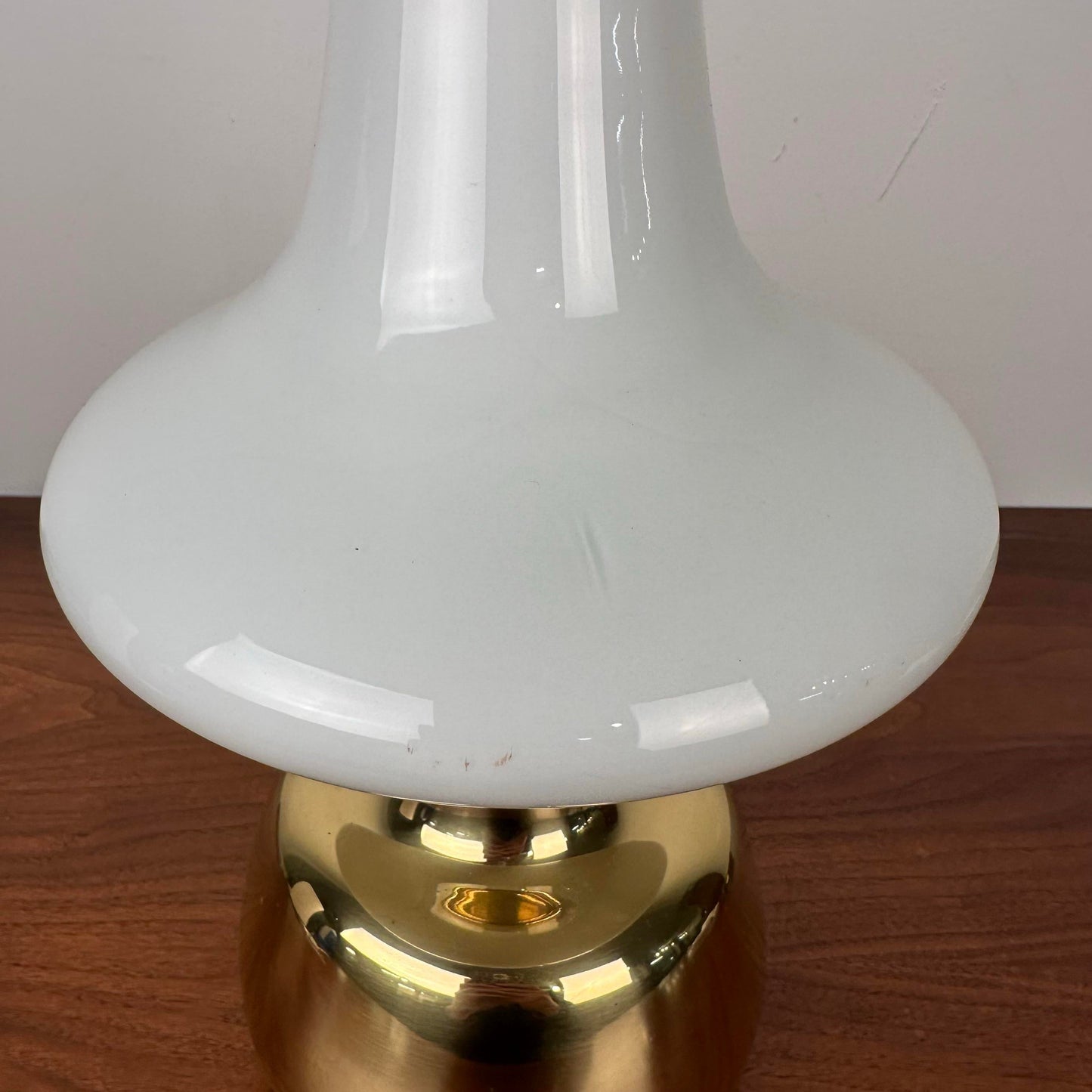 Drastic New Danish Louis Poulsen & Co. Petronella Oil Lamp by Henning Koppel Glass and Brass