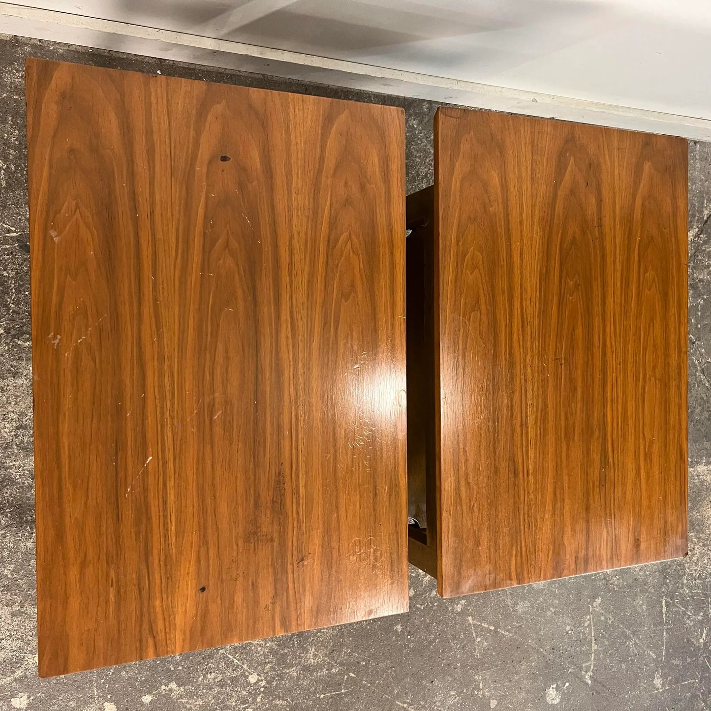 Pair of Two Tiered Leather Wrapped Dunbar Side Tables