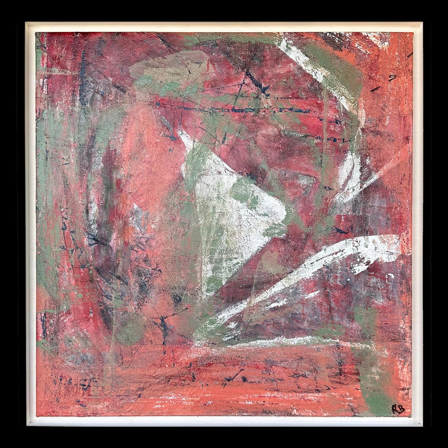 Abstract Painting Signed “Rb” Midcentury Modern