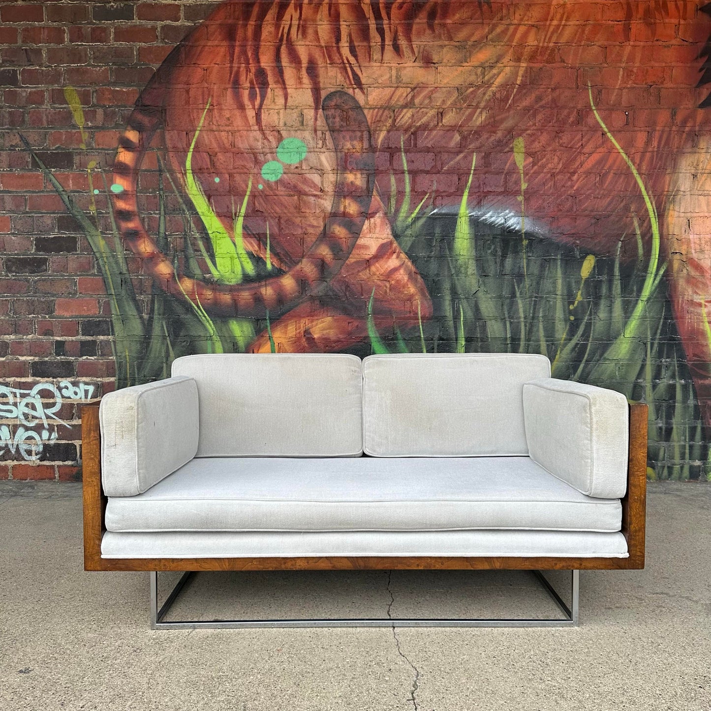 Milo Baughman for Thayer Coggin Burlwood Case Sofa Mid-Century Modern