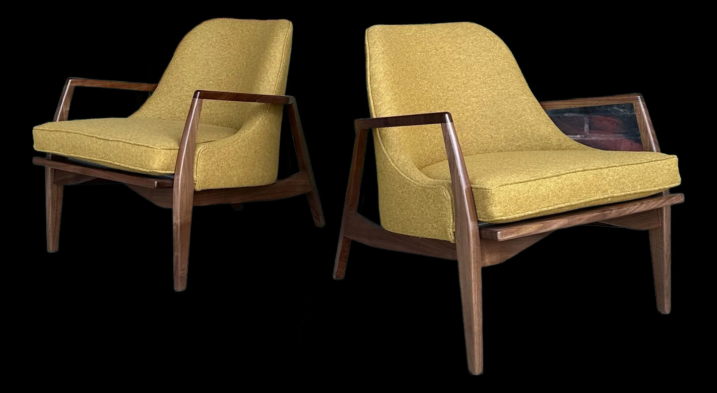 Pair of Custom Seal Style Lounge Chairs