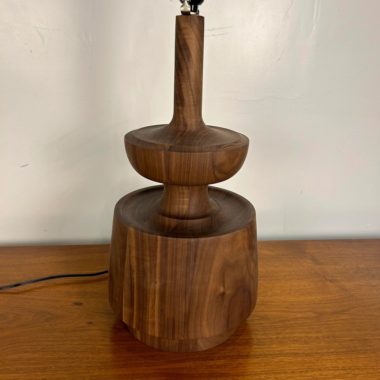 "Model D" Studio-Made Turned Walnut Table Lamp Michael Rozell