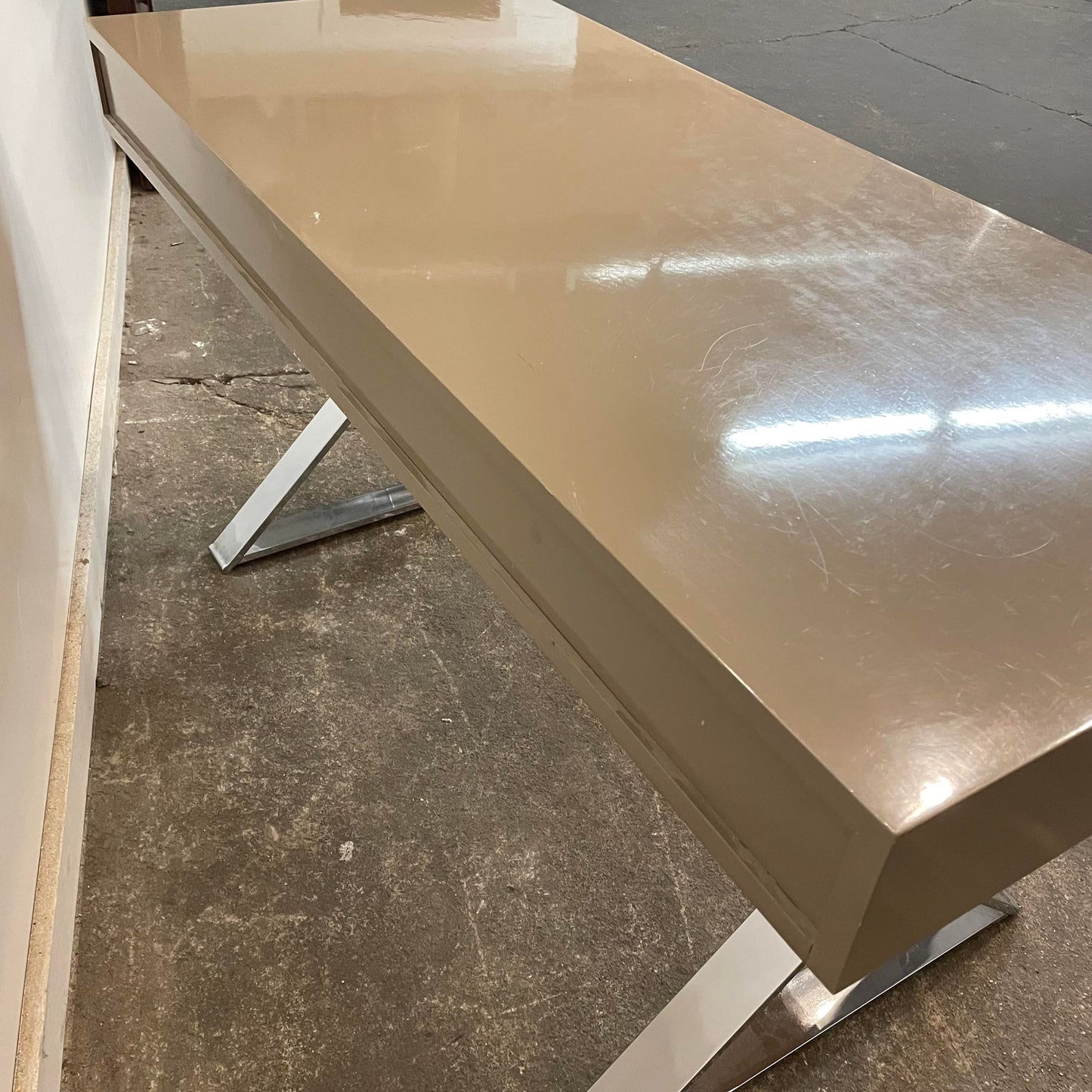 1980s Postmodern Chrome X Base Desk