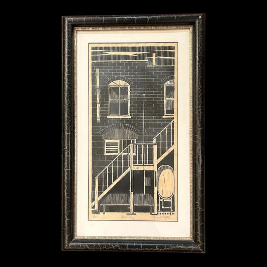“Back Alley” Wood Cut Framed Print by James Mateer