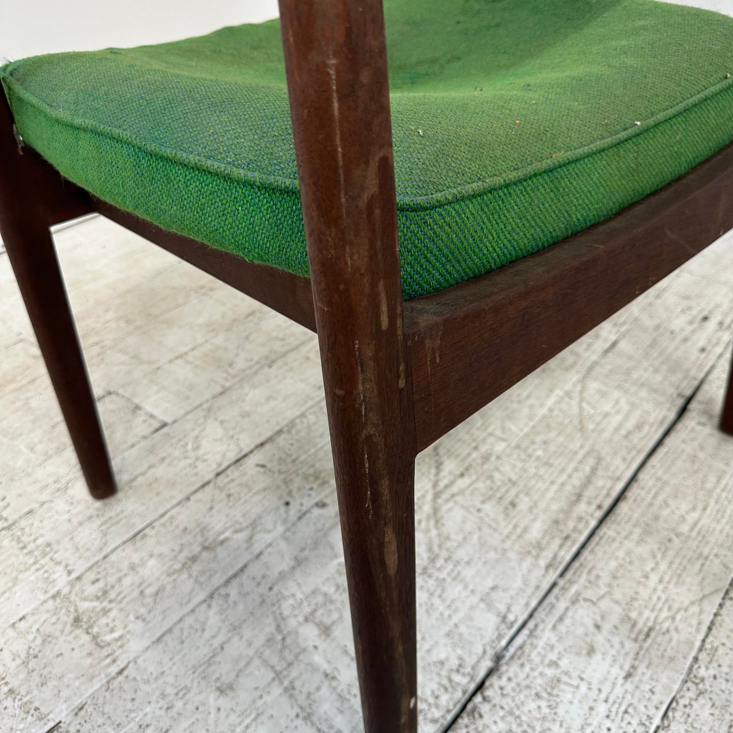 Pair of Jens Risom Walnut Arm Chairs