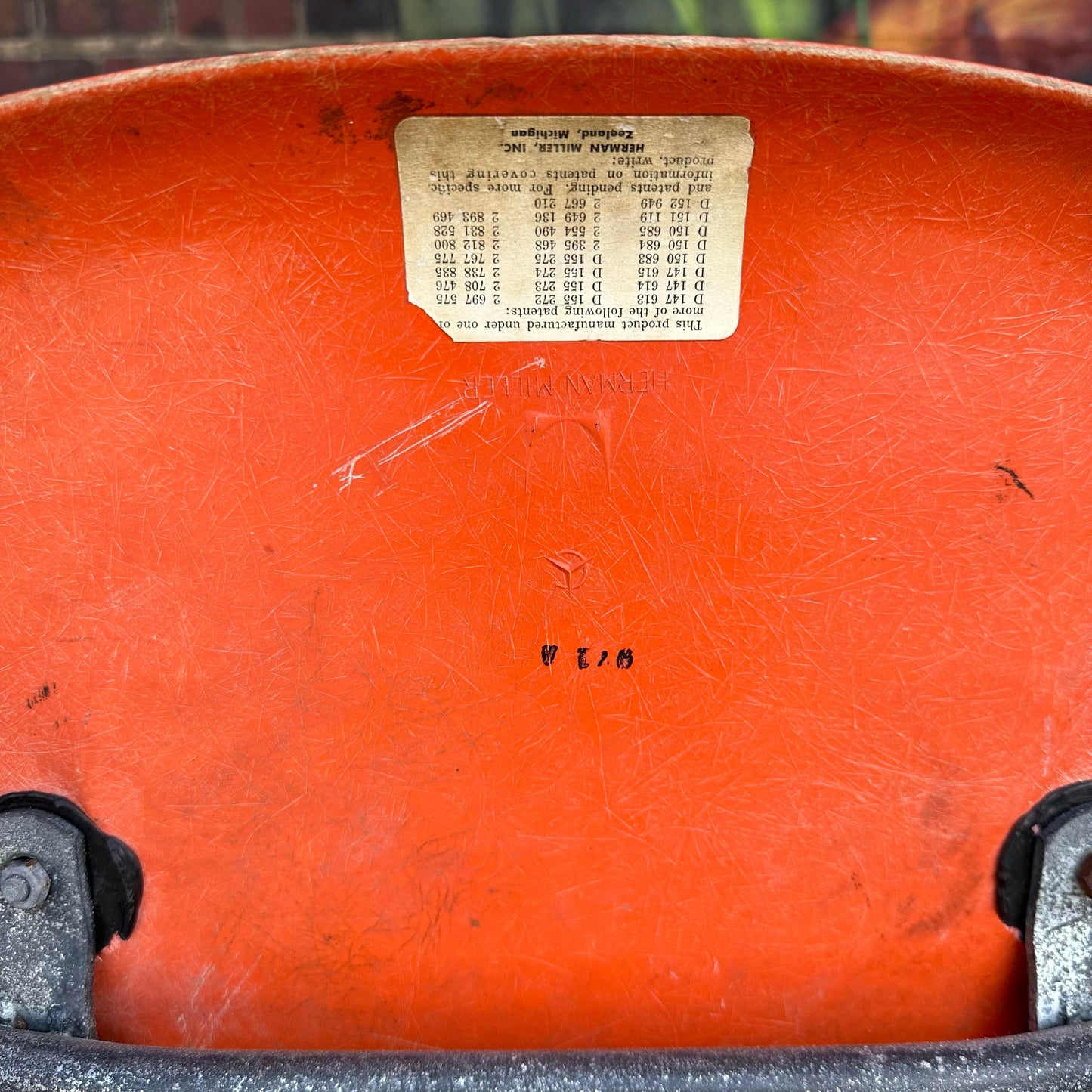 Orange Eames Shell Chairs for Herman Miller